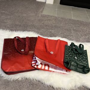 Lululemon Reusable Totes Lot Of 3